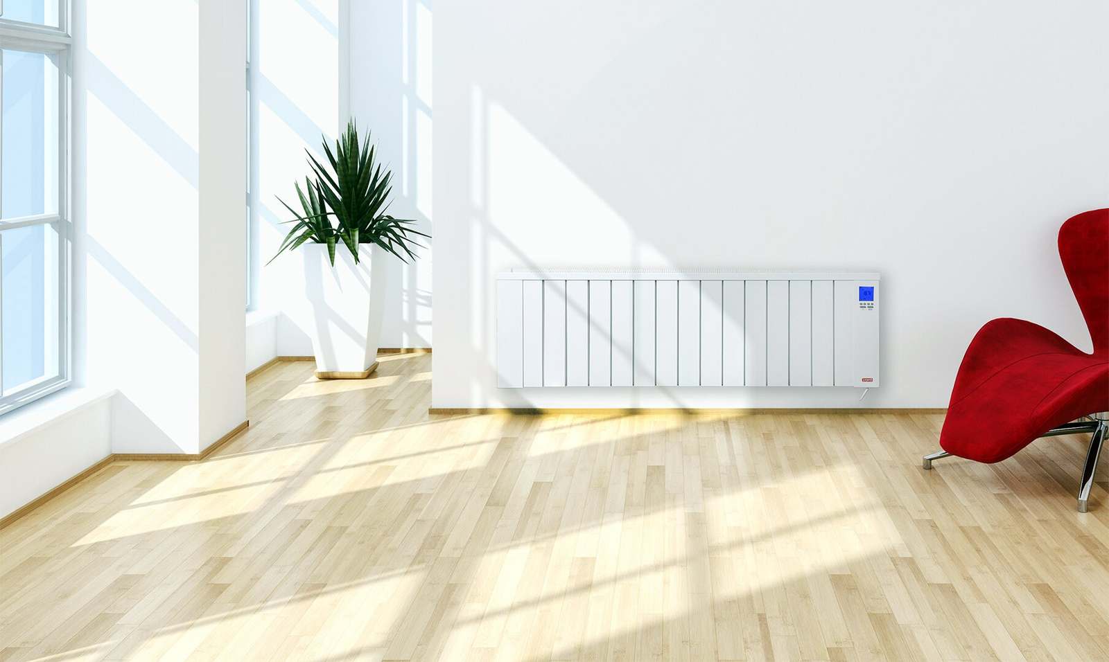 Lage Jawotherm Serie T2 radiator onder een breed raam